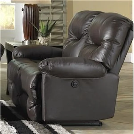 Casual Power Reclining Loveseat with Pillow Arms